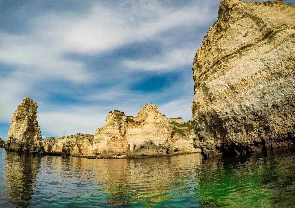 Coastal footpath overlooking the rock formations at Ponta da Piedade