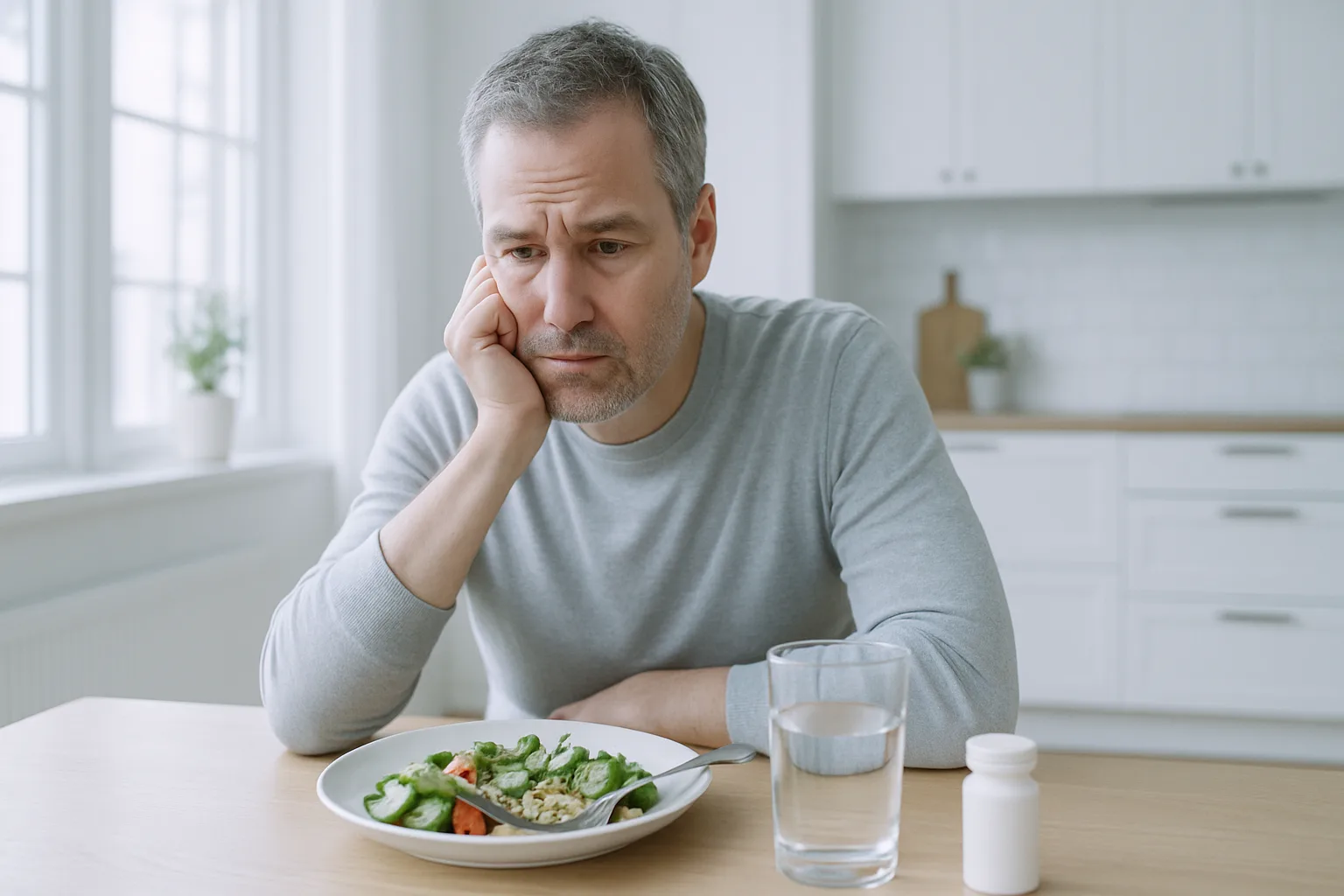 Man in his fifties talking with a GP in a consulting room