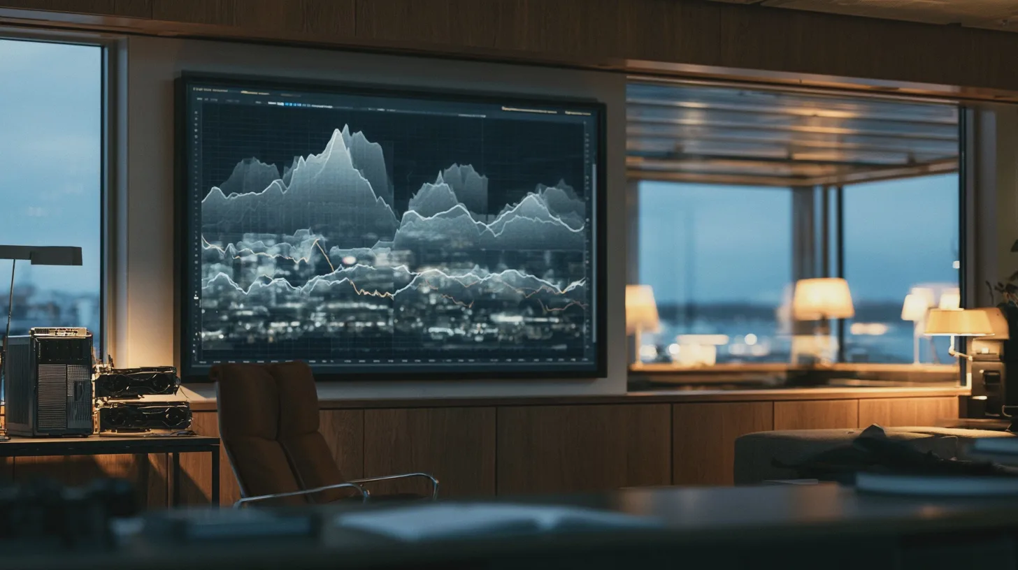 Middle-aged man checking his ISA investment portfolio on a laptop at home