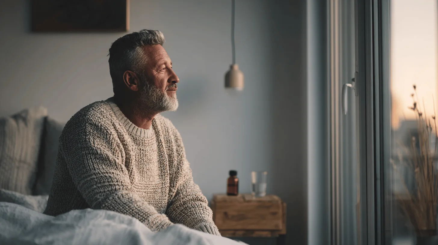 Man walking outdoors in daylight after a poor night’s sleep
