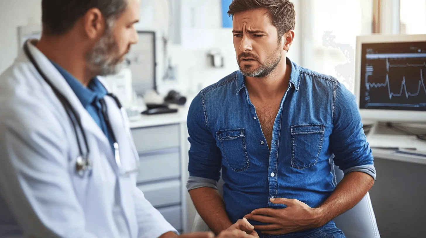 Man writing down symptoms before contacting his GP practice